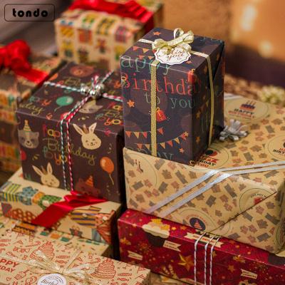 China 2021 High Quality Factory Custom Made Tondo Moisture Proof Gift Wrapping Flat Paper For Christmas Holiday for sale