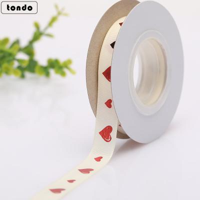 China Tondo 2.5cm*100yards Eco-friendly Custom Flower Ribbon Fabric Apparel Ribbon Decorate Wedding Gift Ribbon for sale