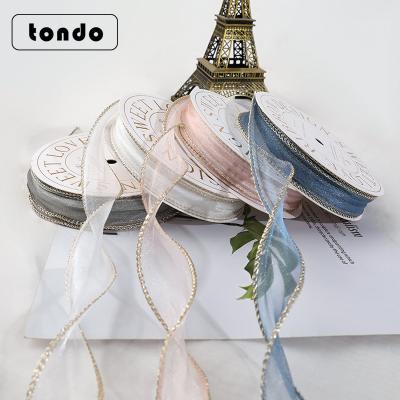 China Beautiful Rose Organza Mesh Ribbon Wedding Decor Tondo Mesh Ribbon Roll Box Wrapping for sale