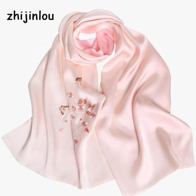 China Long Zhijinlou four seasons pure silk scarf luxury silk scarf for women silk scarf wholesale china for sale