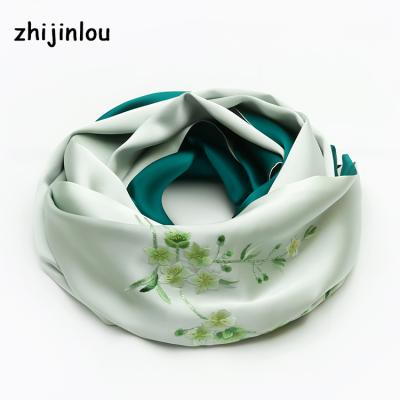 China New Design Zhijinlou Multifunctional Handmade Silk Scarves Middle Lady Real Silk Neck 100% Luxury Scarf for sale