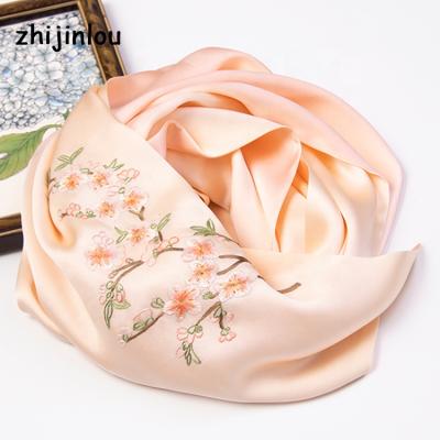 China Zhijinlou factory direct sale silk embroidered long scarf shawl for women for sale