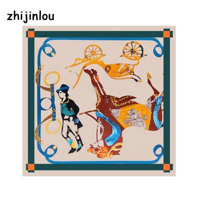 China Latest Elegant Women's Skin Friendly Accessories Zhijinlou Neck Scarf High Quality 100% Silk Printed Thin Silk Scarf for sale