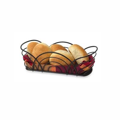 China Sustainable Kitchen Metal Wire Bread Serving Desktop Basket For Breads, Desserts, And Fruit for sale