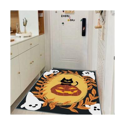 China Halloween Pattern Irregular Scary Door Mat December Home Carpet Blanket Stain Resistant Indoor Bloody Non-Slip Blanket Scary Door Mat for sale