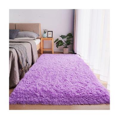 China Fuzzy Fluffy Shaggy Area Rug Non-Slip Plush Eco-Friendly Shag Rug Carpet Area Rugs Living Room Non Slip Foot Mats Bedroom Decoration for sale