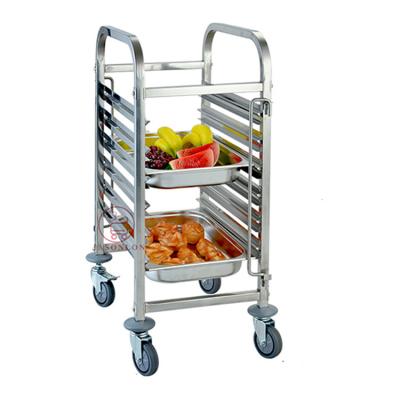 China Commercial Stainless Steel GN Rack Hotel Equipment Rack Cooling Cart for GN 1/1 (6pan) Pans for sale