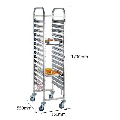 China Hotel Factory Price GN Stand Stainless Steel Tray Trolley Trolley For GN 1/1 Pan (15 Pan) for sale