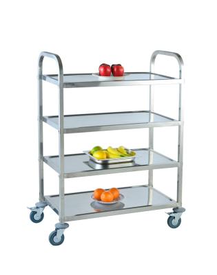 China Hotel Food Service Square Tube 4-Tier For Restaurant Service Food Transport Service Airline Catering Cart for sale