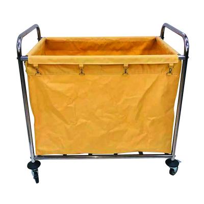 China Hotel Stainless Steel Room Service Cart Stainless Steel Laundry Cart and Hotel Collection Bedding Cart for sale