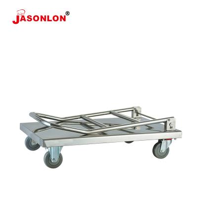 China 201 trustworthy stainless steel factory producing lflatbed storage trolley hand platform cart stainless steel platform cart for sale