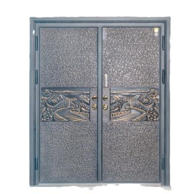 China China Art Carved Cast Aluminum Armored Main Entrance Waterproof Doors for sale