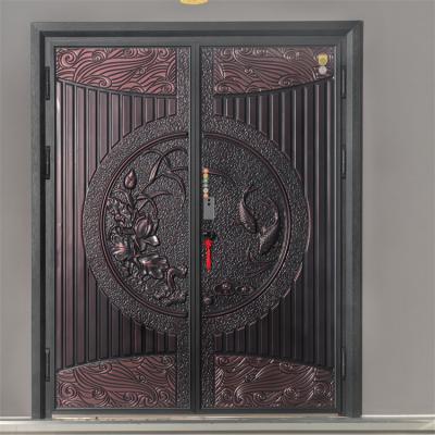 China Waterproof Carved Cast Aluminum Armored Doors for sale