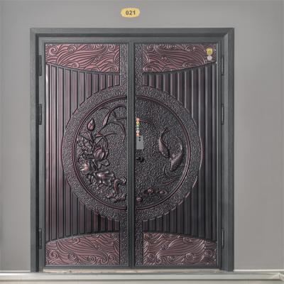 China Waterproof factory sale top modern smart double security steel steel doors design pictures for sale