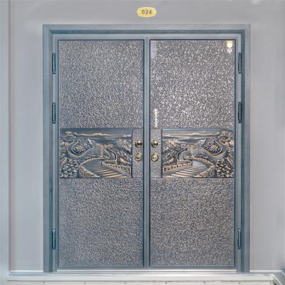 China Waterproof 2022 Steel Double Door Exterior Security Entry Steel Door Design Manufacturer for sale