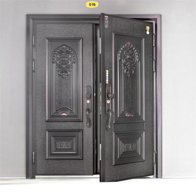 China Customized anti-theft base track entry porcelain villa double door swing iron villa entrance iron villa exterior door for sale