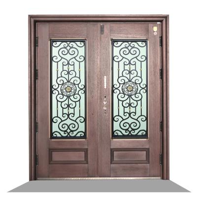 China Customized modern anti-theft base track entry swing main entrance villa pivot door villa entry door for sale