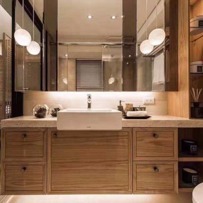 China Modern Wall Mounted Waterproof Custom Hotel Bathroom Vanity Cabinet for sale