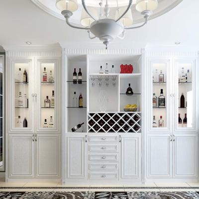 China Adjustable (Height) Reclaimed Modern Customized Wine Wood Cabinet For Home Furniture Large Antique White High Standard Design Solid Wood for sale