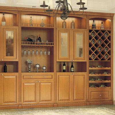 China (Size)Adjustable High Quality Home Wooden Furniture Wall Display Cabinet Wine Bar Cabinet With Display Glass Bar for sale