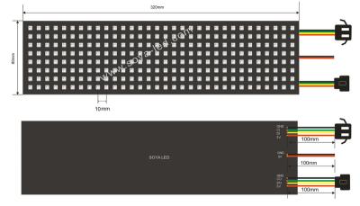 China Gap Bendable 8X32 Rectangle Flexible Digital Led Matrix for sale