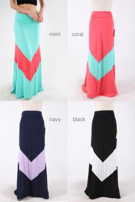 China Maxi Style Pastel Colored Chevron Girls Skirts Polyester And Spandex Dresses for sale