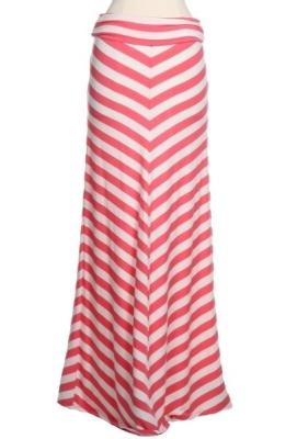 China Coral / White Beautiful Chevron Women Dresses Skirts With V Stripe for sale