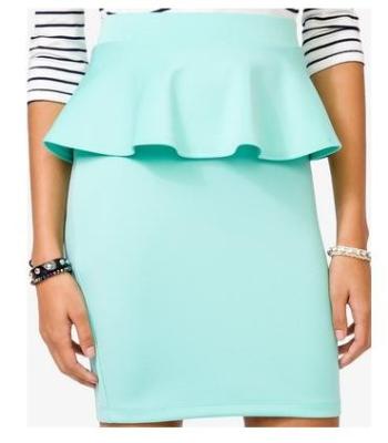 China Sexy Peplum Pencil Mini Women Dresses Skirts For Office Lady , Mint for sale