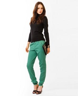 China Colored Skinny Womens Long Pants / Studded Twill Summer Long Trousers for sale