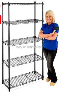 China Sustainable NSF Approved Epoxy Heavy Duty 5 Tier Wire Shelf With 5 Inch Casters for sale