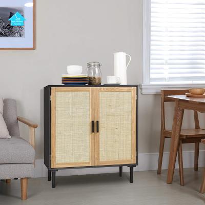 China (Other) High Quality Customized Hot Sale Two Doors Popular Design Adjustable Rattan Cabinet Sideboard Cabinet for sale