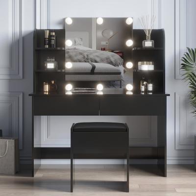 China New unique design lighted mirror dressing table with makeup mirror for makeup studio for sale