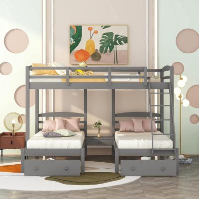 China Modern Style Customized Simple Color Children's Beds Bedroom Furniture Wooden Single Bedrooms Child Bunk Bed for sale