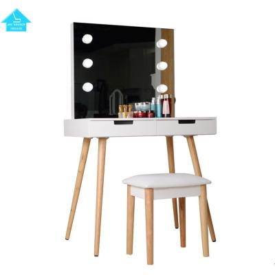 China (Other)Adjustable White Dressing Table With Mirror And Led Drawers Dressers Bedroom Furniture for sale