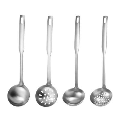 China Wholesale China OEM Factory Stainless Steel Long Handle Spoon Pot Colander Stocked Kitchen Instruments Cooking Kitchenware Cookware for sale