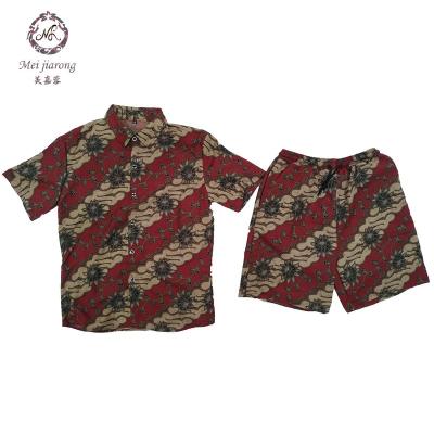 China Fun QUICK DRY Printed Design Mens Beach Hawaiian Shirt Short Sleeve Shorts Set for sale