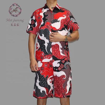 China QUICK DRY Mens Suits Casual Style Swim Trunks Shirt And Shorts Sleeve Printed Bathing Hawaiian Summer Leisure Beach Suit for sale