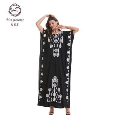 China Long Sleeve Design Abaya Muslim Maxi Dress D6688 Pure Black Women Islamic Muslim Abaya Dress Dubai Kaftan Fashion Dress for sale