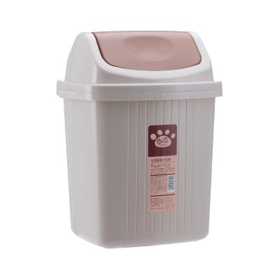 China Newcomer Viable Bear Paw Flip Trash Can Household Indoor Living Room Kitchen Study Bathroom Plastic Trash Bin for sale