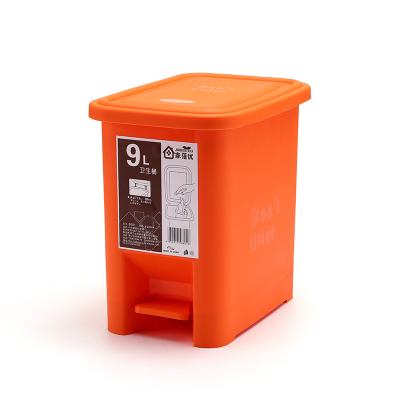 China Direct Selling Simple Viable Household Practical Trash Can With Lid Kitchen Living Room Office 9L Small Pedal Trash Bin for sale