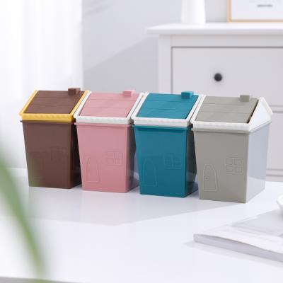 China Viable Hot Selling Household Flip Type High Quality Trash Can Simple Creative Bedroom Hand Laundry Trash Can for sale