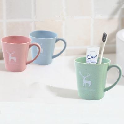 China 2021 Biodegradable Simple Eco-friendly Factory Direct Sales Wheat Fiber Straw Toothbrush Cup for sale