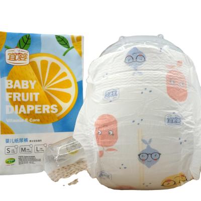 China Printed Fruit Drypers Baby Diapers Loose Baby Diapers Disposable Baby Diaper for sale