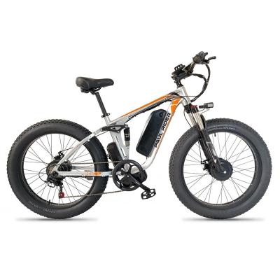 China Aluminum alloy 48V 2000W 16AH power assist lithium battery fat tire e bike mtb full suspension dual motor for sale