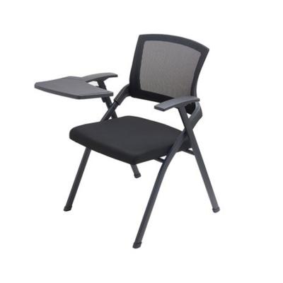 China Foldable Training Chair With Clipboard Meeting Room Desk And Chair Folding Black Office Chairs for sale