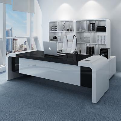 China Custom Modern Premium Ddp MOQ Office Furniture Google Boss White Executive Desk Zero Expandable One Piece for sale