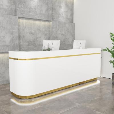 China Factory Direct Sales Expandable White Office Reception Desk Sales Counters Modern Design Receptions for sale