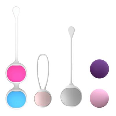 China Waterproof Kegel Balls Exercise Vibrating Kegel Ball Outdoor And Ben Wa Safe Silicone Vibrator Kegel Ball for sale