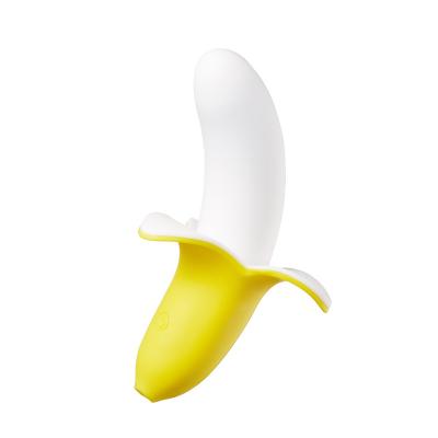 China MONU Female Vibrating Banana Vibrator Waterproof Sex Toys Banana Hand Held Dildo Clitoris Silicone Sex Toy Vibrator for sale