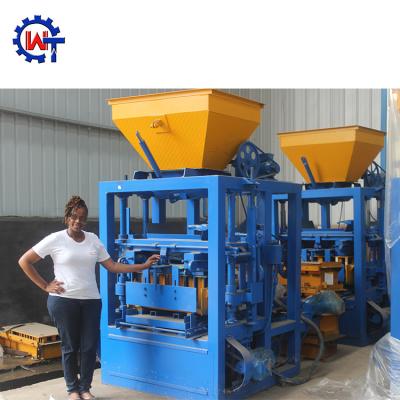 China Building Material Shops Semi Automatic Fly Ash Brick Machine QT4-24 Block Making Machine Cavity Blocks for sale